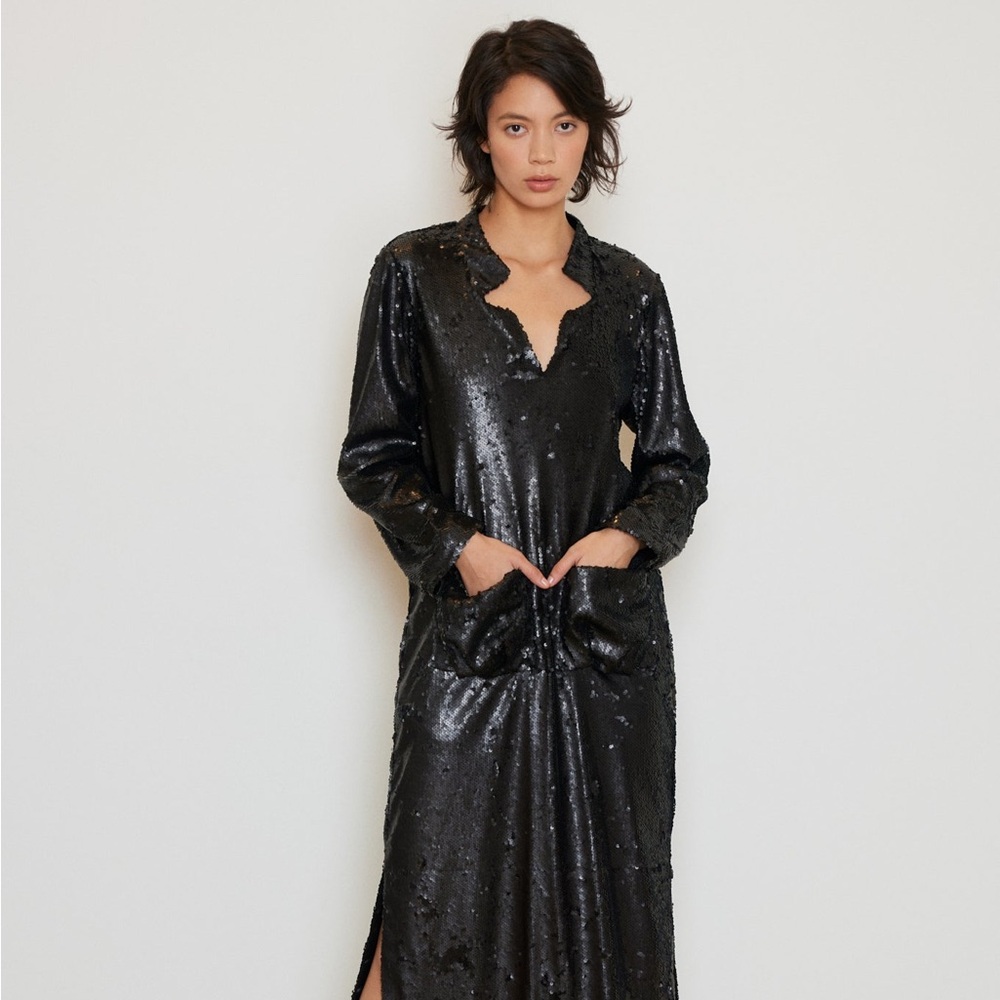 Mehtap Elaidi Sequin Dress with Front Pockets (FR36)